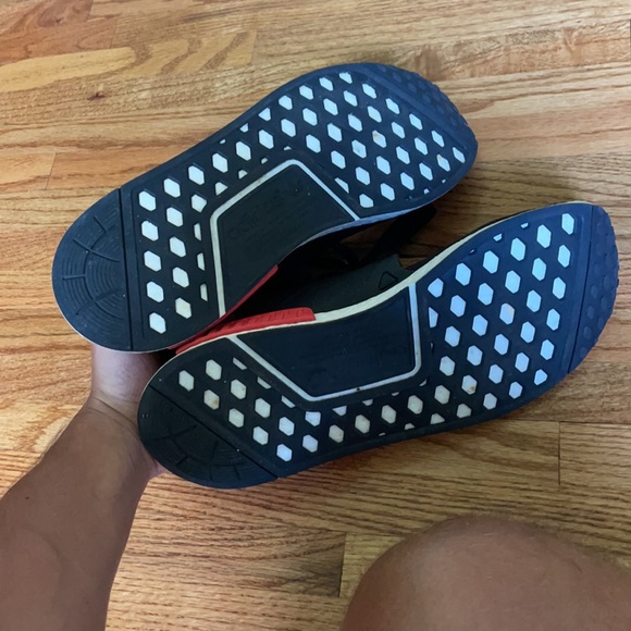 Adidas nmd, Size 11.5, black, white, red, blue - Picture 5 of 5